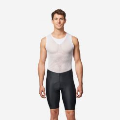 Spodenki rowerowe Btwin RC100. Czarne szorty sportowe męskie VAN RYSEL, bez wzorów, z tworzywa sztucznego, sportowe. Za 89.99 zł.