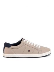Tommy Hilfiger Tenisówki Iconic Long Lace Sneaker FM0FM01536AEP Beżowy. Brązowe trampki męskie Tommy Hilfiger, bez wzorów, z materiału, bez zapięcia. Za 199.99 zł.