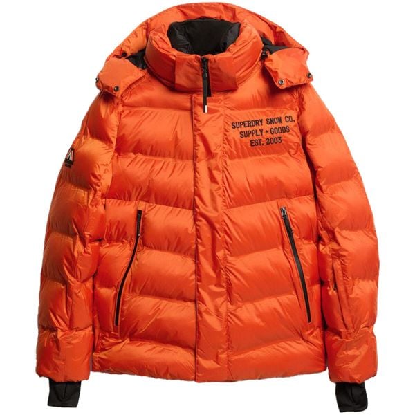 Kurtka puchowa Superdry. Brązowe kurtki męskie Superdry., l, bez wzorów, z puchu, bez ramiączek, bez kaptura. W wyprzedaży za 1,320.45 zł.