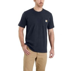 Koszulka sportowa męska T-shirt Carhartt Heavyweight Pocket K87. Niebieskie t-shirty sportowe męskie Carhartt, m, bez wzorów, sportowe, bez ramiączek. Za 106.00 zł.