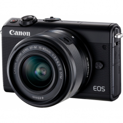 Canon EOS M100 Czarny + M15-45 + M55-200. Bezlusterkowce marki Canon. Za 3,249.00 zł.
