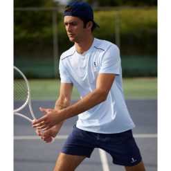 Koszulka sportowa męska Performance. Niebieskie t-shirty sportowe męskie NORDICDOTS, l, bez wzorów, sportowe, bez ramiączek. W wyprzedaży za 161.00 zł.