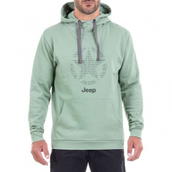 Bluza w kolorze jasnozielonym. Zielone bluzy nierozpinane męskie Jeep, z nadrukiem. W wyprzedaży za 114.95 zł.