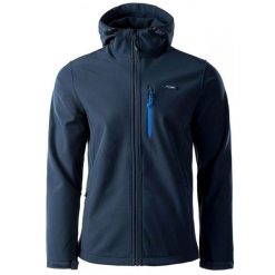 Kurtka męska Softshell Elbrus Iver - granatowa, Rozmiar L. Kurtki męskie ELBRUS, l, bez wzorów, z dzianiny, bez ramiączek, bez kaptura. Za 194.99 zł.