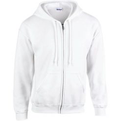 Bluza z kapturem i zamkiem błyskawicznym Gildan Heavy Blend™. Białe bluzy z kapturem męskie GILDAN, m, bez wzorów, z kapturem. Za 190.50 zł.