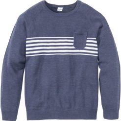 Sweter z kieszonką Regular Fit bonprix indygo melanż. Swetry męskie marki bonprix. Za 59.99 zł.
