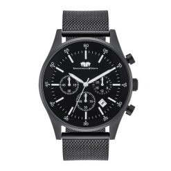 Rhodenwald & Söhne Chronograf Goodwill Czarny Stal nierdzewna Czarny Zegarki męskie 1 ct Męskie. Czarne, analogowe zegarki męskie Rhodenwald & Söhne, z koronki, z mosiądzu. Za 669.99 zł.