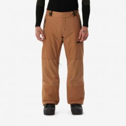 Spodnie snowboardowe męskie Dreamscape SNB 500. Brązowe spodnie narciarskie i snowboardowe męskie DREAMSCAPE, bez wzorów, z materiału, narciarskie. Za 449.99 zł.