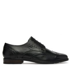 Półbuty Josef Seibel. Czarne eleganckie półbuty męskie Josef Seibel, wizytowe, bez obcasa, bez zapięcia. Za 439.99 zł.