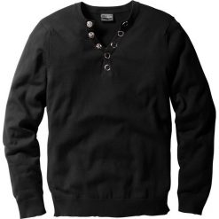 Sweter Regular Fit bonprix czarny. Swetry męskie marki bonprix. Za 34.99 zł.