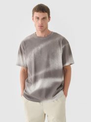 4F T-shirt oversize z nadrukiem męski - biały S. Białe t-shirty męskie 4f, m, bez wzorów, z bawełny, bez kołnierzyka, bez ramiączek. W wyprzedaży za 39.99 zł.