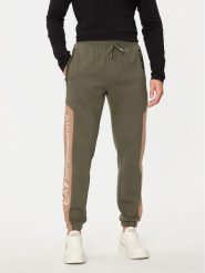 EA7 Emporio Armani Spodnie dresowe 6DPP71 PJVTZ 1846 Zielony Regular Fit. Zielone spodnie dresowe męskie EA7 Emporio Armani, bez wzorów, z bawełny. Za 319.99 zł.