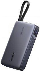 Powerbank Ugreen Powerbank 20000mAh Ugreen PB550 USB + USB-C, 67W, wbudowany kabel (szary). Szare powerbanki UGREEN. Za 197.64 zł.