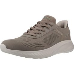Buty SKECHERS BOB SQUAD CHAOS SOLID STEP Brązowy. Brązowe buty trekkingowe męskie Skechers, bez wzorów, z tkaniny, bez zapięcia, trekkingowe, skechers sport. Za 364.99 zł.