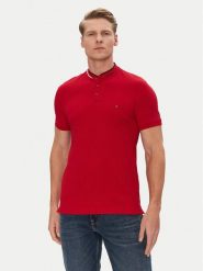 Tommy Hilfiger Polo Mao MW0MW34752 Czerwony Slim Fit. Czerwone koszulki polo męskie Tommy Hilfiger, m, bez wzorów, z bawełny, bez kołnierzyka, bez ramiączek. Za 239.99 zł.