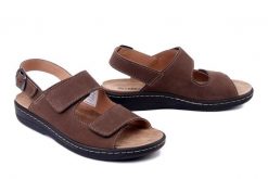 DR. BRINKMANN 610241-2 moro, sandały męskie. Brązowe sandały męskie Dr. Brinkmann, ze skóry, bez zapięcia. Za 384.90 zł.