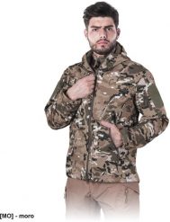 TG-MOSS - Kurtka ochronna Tactical Guard z materiału SOFTSHELL, tkana - czarny M. Brązowe kurtki męskie Reis, m, bez wzorów, z softshellu, bez kaptura. Za 253.11 zł.