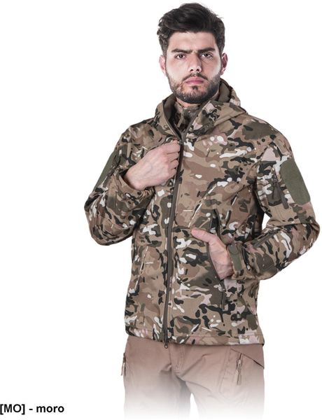 Kurtka męska Reis TG-MOSS - Kurtka ochronna Tactical Guard z materiału SOFTSHELL, tkanina - czarny M. Brązowe kurtki męskie Reis, m, bez wzorów, z softshellu, bez ramiączek, bez kaptura. Za 253.11 zł.