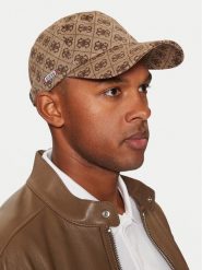 Guess Czapka z daszkiem AM9485 COT01 Brązowy. Brązowe czapki męskie Guess, z aplikacjami, z materiału. Za 129.99 zł.