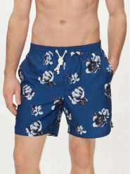 Guess Szorty kąpielowe F4GT11 WG2D2 Granatowy. Niebieskie kąpielówki męskie Guess, z aplikacjami, z syntetyku. Za 239.99 zł.