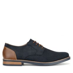 Półbuty Rieker. Czarne eleganckie półbuty męskie Rieker, wizytowe, bez obcasa, bez zapięcia. Za 359.99 zł.