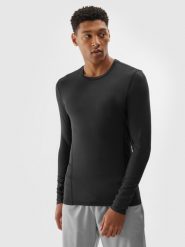 4F Longsleeve treningowy szybkoschnący męski - czarny XL. Czarne koszulki męskie z długim rękawem 4f, m, bez wzorów, z dzianiny, klasyczne, bez kołnierzyka, bez ramiączek. W wyprzedaży za 59.99 zł.