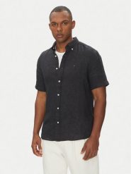 Tommy Hilfiger Koszula MW0MW35207 Czarny Regular Fit. Czarne koszule męskie Tommy Hilfiger, m, bez wzorów, ze lnu, bez kołnierzyka, bez ramiączek. Za 349.99 zł.