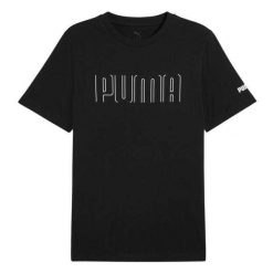 Męska Graficzna Koszulka Sportowa. Czarne t-shirty sportowe męskie Puma, m, bez wzorów, sportowe, bez ramiączek. Za 120.99 zł.