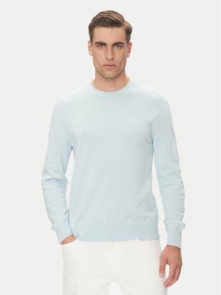 Calvin Klein Sweter LV040BM343 Niebieski Regular Fit. Niebieskie kardigany męskie Calvin Klein, bez wzorów, z bawełny, bez kołnierzyka, bez ramiączek. Za 249.99 zł.