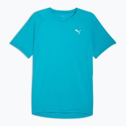 Koszulka do biegania męska PUMA Run Velocity Tee Poly. Niebieskie t-shirty sportowe męskie Puma, m, bez wzorów, sportowe, bez ramiączek. Za 97.99 zł.