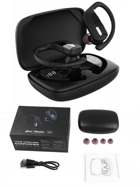 SŁUCHAWKI BLUETOOTH 5.3 SPORTOWE PREMIUM POWERBANK TWS. Słuchawki bluetooth NoName. Za 89.00 zł.