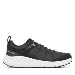 Trekkingi Columbia. Czarne buty trekkingowe męskie Columbia, bez wzorów, sportowe, bez obcasa, bez zapięcia. Za 309.99 zł.