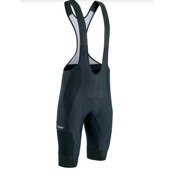 Spodenki rowerowe GRAVEL BIBSHORT. Białe szorty sportowe męskie GIST, bez wzorów, z lycry, sportowe. Za 415.50 zł.