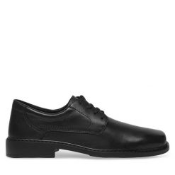 Półbuty Rieker. Czarne eleganckie półbuty męskie Rieker, wizytowe, bez obcasa, bez zapięcia. Za 359.99 zł.