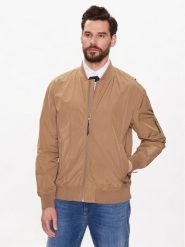 Lindbergh Kurtka bomber 30-321000 Brązowy Regular Fit. Brązowe kurtki męskie Lindbergh, l, bez wzorów, z bawełny, bez ramiączek, bez kaptura. Za 519.99 zł.