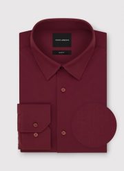 PAKO LORENTE - Bordowa dzianinowa koszula męska. Czerwone koszule męskie Pako Lorente, m, bez wzorów, z dzianiny, bez kołnierzyka, bez ramiączek. Za 299.99 zł.