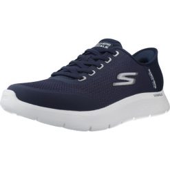 Buty SKECHERS SLIP-INS GO WALK FLEX NETRO Niebieski. Niebieskie buty trekkingowe męskie Skechers, bez wzorów, z tkaniny, bez zapięcia, trekkingowe, skechers sport. Za 385.99 zł.