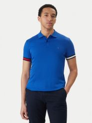 Tommy Hilfiger Polo MW0MW42743 Niebieski Slim Fit. Niebieskie koszulki polo męskie Tommy Hilfiger, m, bez wzorów, z bawełny, bez kołnierzyka, bez ramiączek. Za 449.99 zł.
