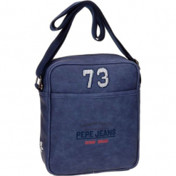 Torebka w kolorze niebieskim - (S)20 x (W)25 x (G)6,5 cm. Niebieskie torby męskie na ramię Pepe Jeans, w paski, z materiału. W wyprzedaży za 109.95 zł.