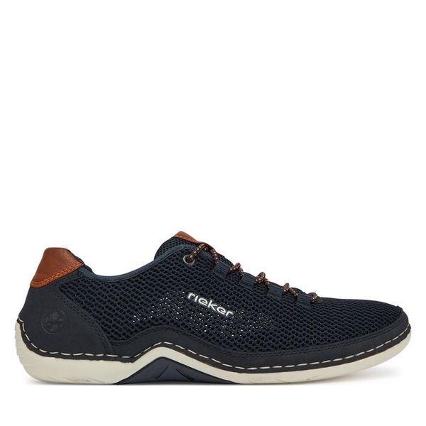 Półbuty Rieker. Czarne codzienne półbuty męskie Rieker, bez wzorów, bez obcasa, bez zapięcia. Za 229.99 zł.