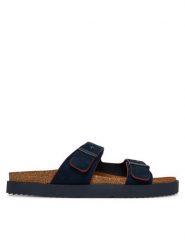 Tommy Hilfiger Klapki Cork Adjustable Suede Sandal FM0FM05869 Granatowy. Niebieskie klapki i japonki męskie Tommy Hilfiger, bez wzorów, ze skóry. Za 409.99 zł.