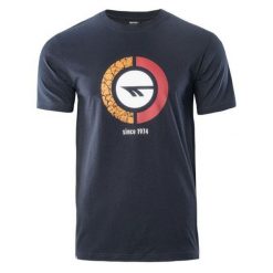 Koszulka męska Hi-Tec Rakan - granatowa, Rozmiar L. T-shirty męskie Hi-tec, l, bez wzorów, z bawełny, bez kołnierzyka, bez ramiączek. Za 44.99 zł.