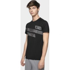 Koszulka treningowa męska TSMF271 - głęboka czerń. T-shirty męskie 4f, m, bez wzorów, z dzianiny, bez kołnierzyka, bez ramiączek. Za 99.99 zł.