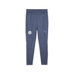 Męskie spodnie treningowe Manchester City PUMA Inky Blue Magic. Niebieskie długie spodnie sportowe męskie Puma, bez wzorów, do piłki nożnej. W wyprzedaży za 251.20 zł.