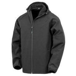 3-warstwowa wodoodporna kurtka z recyklingu z kapturem Result softshell. Czarne kurtki męskie RESULT, m, bez wzorów, z materiału, bez ramiączek, z kapturem. Za 206.00 zł.