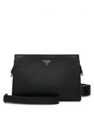 Guess Saszetka HMMISA P6157 Czarny. Czarne torby męskie na ramię Guess, z aplikacjami, ze skóry. Za 369.99 zł.