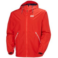 Kurtka wodoodporna Helly Hansen Sandoy. Czerwone kurtki męskie Helly Hansen, l, bez wzorów, bez ramiączek, bez kaptura. W wyprzedaży za 561.50 zł.