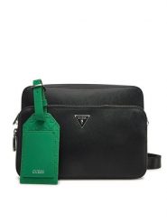 Guess Saszetka HMMISA P5222 Czarny. Czarne saszetki męskie Guess, z aplikacjami, ze skóry. Za 259.99 zł.