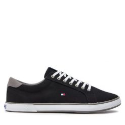 Tenisówki Tommy Hilfiger. Czarne trampki męskie Tommy Hilfiger, bez wzorów, bez zapięcia. Za 199.99 zł.