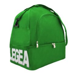 Torba piłkarska NUORO z dnem 50x36x56 cm. Zielone torby męskie na ramię Legea, bez wzorów, na ramię. W wyprzedaży za 129.50 zł.